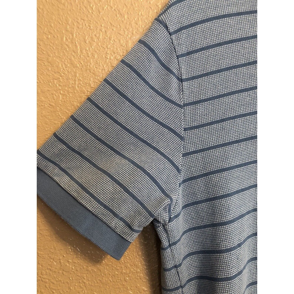 Eddie Bauer Classic Fit Button-Up Shirt Men's Size M Blue Short Sleeve Striped - Picture 4 of 9